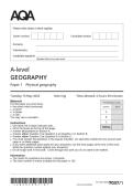  ACTUAL 2025 AQA A-level GEOGRAPHY 7037&sol;1 Paper 1 Physical geography MERGED  QUESTION PAPER &plus; MARK SCHEME  ACTUAL 2025 AQA A-level GEOGRAPHY 7037&sol;1 Paper 1 Physical geography MERGED  QUESTION PAPER &plus; MARK SCHEME