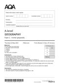  ACTUAL 2025 AQA A-level GEOGRAPHY 7037&sol;2 Paper 2 Human geography MERGED QUESTION  PAPER &plus; MARK SCHEME  ACTUAL 2025 AQA A-level GEOGRAPHY 7037&sol;2 Paper 2 Human geography MERGED QUESTION  PAPER &plus; MARK SCHEME 