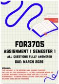 FOR3705 Assignment 1 Semester 1 Memo &vert; Due March 2026