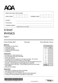  ACTUAL 2025 AQA A-level  PHYSICS 7408&sol;1 Paper 1 MERGED QUESTION PAPER &plus; MARK  SCHEME  ACTUAL 2025 AQA A-level  PHYSICS 7408&sol;1 Paper 1 MERGED QUESTION PAPER &plus; MARK  SCHEME 