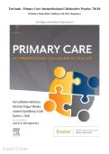 Test bank - Primary Care&colon; Interprofessional Collaborative Practice&comma; 7th Ed By Buttaro&comma; Polgar-Bailey&comma; Sandberg-Cook&comma; Dick&comma; Montgomery&period; &lpar;All Chapters&comma; Latest Edition&comma; Verified Answers&rpar;