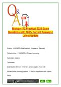 BIOL 172 Practical Exam Guide &vert; 100&plus; Verified Q&A &vert; Flatworms&comma; Nematodes&comma; Cnidaria&comma; Mollusks&comma; Tissues &ndash; 2026