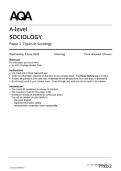  ACTUAL 2025 AQA A-level SOCIOLOGY 7192&sol;2 Paper 2 Topics in Sociology MERGED QUESTION  PAPER &plus; MARK SCHEME  ACTUAL 2025 AQA A-level SOCIOLOGY 7192&sol;2 Paper 2 Topics in Sociology MERGED QUESTION  PAPER &plus; MARK SCHEME 