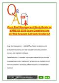 MARE 325 Coral Reef Management Study Guide &vert; 70&plus; Verified Q&A &vert; Resilience&comma; MPAs&comma; Stakeholders&comma; Policy &ndash; 2026