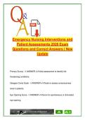 Emergency Nursing Interventions and Patient Assessments 2026 &ndash; Complete Exam Questions and Correct Answers 