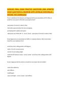 NUR1025 FINAL EXAM PRACTICE QUESTIONS 2026 UPDATED EXAM QUESTIONS & ANSWERS WITH DETAILED RATIONALES &vert; INSTANT PDF DOWNLOAD
