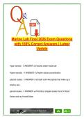 Marine Lab Final &ndash; 2026 Exam Questions with 100&percnt; Correct Answers &vert; Anatomy&comma; Taxonomy & Lab Concepts