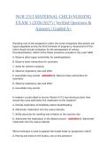 NUR 2513 Maternal-Child Nursing Exam 1 &lpar;2026&sol;2027&rpar; &vert; Verified Q&A &vert; A&plus; Ready Study Guide