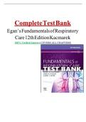 Egan&rsquo;s Fundamentals of Respiratory Care 13th Edition Kacmarek Test Bank covering All chapters&period; Answers are provided