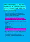 CHSOS Certification Process and Exam  Questions And Correct Answers &lpar;Verified  Answers&rpar; Plus Rationales 2026&sol;2027 Q&A  &vert; Instant Download Pdf 