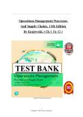 Test Bank - Operations Management&colon; Processes and Supply Chains 13th Edition by Lee Krajewski All 1-15 Chapters Covered &comma;Latest Edition