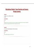 Microbiology Module 1 Exam Questions and Answers- Portage Learning