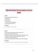 Medical Microbiology Final Exam Questions and Correct Answers