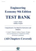 Complete Test Bank - Engineering Economy&comma; 9th Edition &ndash; Leland T&period; Blank&comma; Anthony Tarquin &ndash; ISBN 9781264158096 &lpar;All Chapters Covered 1&ndash;19&rpar;