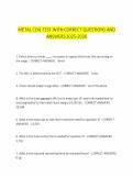  METAL COIL TEST WITH CORRECT QUESTIONS AND ANSWERS 2025-2026