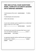 MBS Bar Actual Exam Questions Bank &mdash; Complete Quizzes with Verified Answers