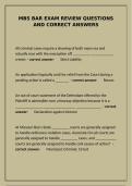MBS Bar Exam Review questions and correct answers