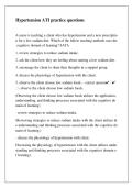 Hypertension ATI practice questions&period;Questions with Verified Solutions