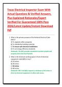 Texas Electrical Inspector Exam With Actual Questions & Verified Answers&comma; Plus Explained Rationales&sol;Expert Verified For Guaranteed 100&percnt; Pass 2026&sol;Latest Update&sol;Instant Download Pdf