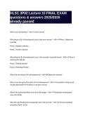 HLSC 3P02 Lecture 10 FINAL EXAM questions & answers 2025&sol;2026 already passed