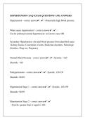 HYPERTENSION EAQ EXAM QUESTIONS AND ANSWERS