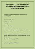 MCB 100 Final Exam Study Guide&colon; Verified Questions & Answers for an A Grade
