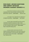 MCB Exam 1 Review&colon; DNA Replication&comma; Repair&comma; & Genome Structure Q&A &lpar;Graded A&plus;&rpar;