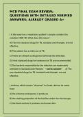 MCB FINAL EXAM Review&semi; questions with detailed verified answers&semi; already graded a&plus;