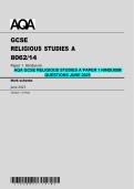 AQA GCSE RELIGIOUS STUDIES A PAPER 1 HINDUISM  QUESTIONS JUNE 2025
