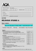 AQA GCSE RELIGIOUS STUDIES PAPER 1 QUESTIONS MAY 2025