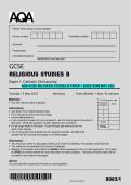 AQA GCSE RELIGIOUS STUDIES B PAPER 1 QUESTIONS MAY 2025
