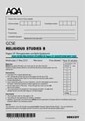 AQA GCSE RELIGIOUS STUDIES B Paper 2Y QUESTIONS MAY 2025