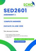 SED2601 ASSIGNMENT 2 2026 &lpar;DETAILED ANSWERS&rpar; &vert;DUE DATE 24 JUNE 2026&vert;