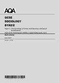 AQA GCSE SOCIOLOGY PAPER 2 QUESTIONS JUNE 2025