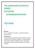 Nursing Test Bank 2026&colon; Patton's A&P 8th Edition &vert; Master Health & Disease with Practice MCQs & Rationales