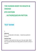 Pass Your A&P Nursing Exams Guaranteed &vert; Patton 8th Ed&period; Test Bank with Detailed Answer Explanations