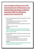 Texas Paralegal Certification Exam With Actual Questions & Verified Answers&comma; Plus Explained Rationales&sol;Expert Verified For Guaranteed 100&percnt; Pass 2026&sol;Latest Update&sol;Instant Download Pdf