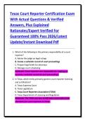 Texas Court Reporter Certification Exam With Actual Questions & Verified Answers&comma; Plus Explained Rationales&sol;Expert Verified For Guaranteed 100&percnt; Pass 2026&sol;Latest Update&sol;Instant Download Pdf