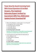 Texas Security Guard Licensing Exam With Actual Questions & Verified Answers&comma; Plus Explained Rationales&sol;Expert Verified For Guaranteed 100&percnt; Pass 2026&sol;Latest Update&sol;Instant Download Pdf