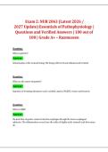 Exam 2 NUR 2063 Essentials of Pathophysiology &ndash; Rasmussen &ndash; 2026&sol;2027 Latest Update with Questions and Verified A&plus; Answers