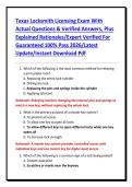 Texas Locksmith Licensing Exam With Actual Questions & Verified Answers&comma; Plus Explained Rationales&sol;Expert Verified For Guaranteed 100&percnt; Pass 2026&sol;Latest Update&sol;Instant Download Pdf