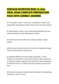 PORTAGE NUTRITION BIOD 121 2026 FINAL EXAM COMPLETE PREPARATION PACK WITH CORRECT ANSWERS