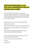 PORTAGE NUTRITION BIOD 121 2026 FINAL EXAM COMPREHENSIVE PRACTICE QUESTIONS AND ANSWERS