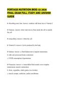 PORTAGE NUTRITION BIOD 121 2026 FINAL EXAM FULL STUDY AND ANSWER GUIDE