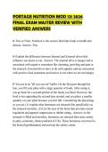 PORTAGE NUTRITION BIOD 121 2026 FINAL EXAM MASTER REVIEW WITH VERIFIED ANSWERS