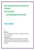 Think Like a Nurse&colon; Clinical Application Questions from the Human Body in Health & Disease Test Bank &lpar;Patton 8E&rpar;