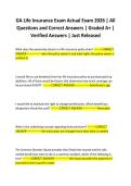GA Life Insurance Exam Actual Exam 2026 &vert; All Questions and Correct Answers &vert; Graded A&plus; &vert; Verified Answers &vert; Just Released
