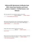 California ARF Administrator Certification Exam 2026 &vert; Actual Exam Questions and Correct Answers &vert; Graded A&plus; &vert; Verified Answers &vert; Just Released
