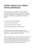 PROPHECY GENERAL ICU RN A VERSION 1 PRACTICE QUESTIONS 2026