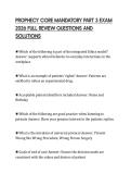 PROPHECY CORE MANDATORY PART 3 EXAM 2026 FULL REVIEW QUESTIONS AND SOLUTIONS